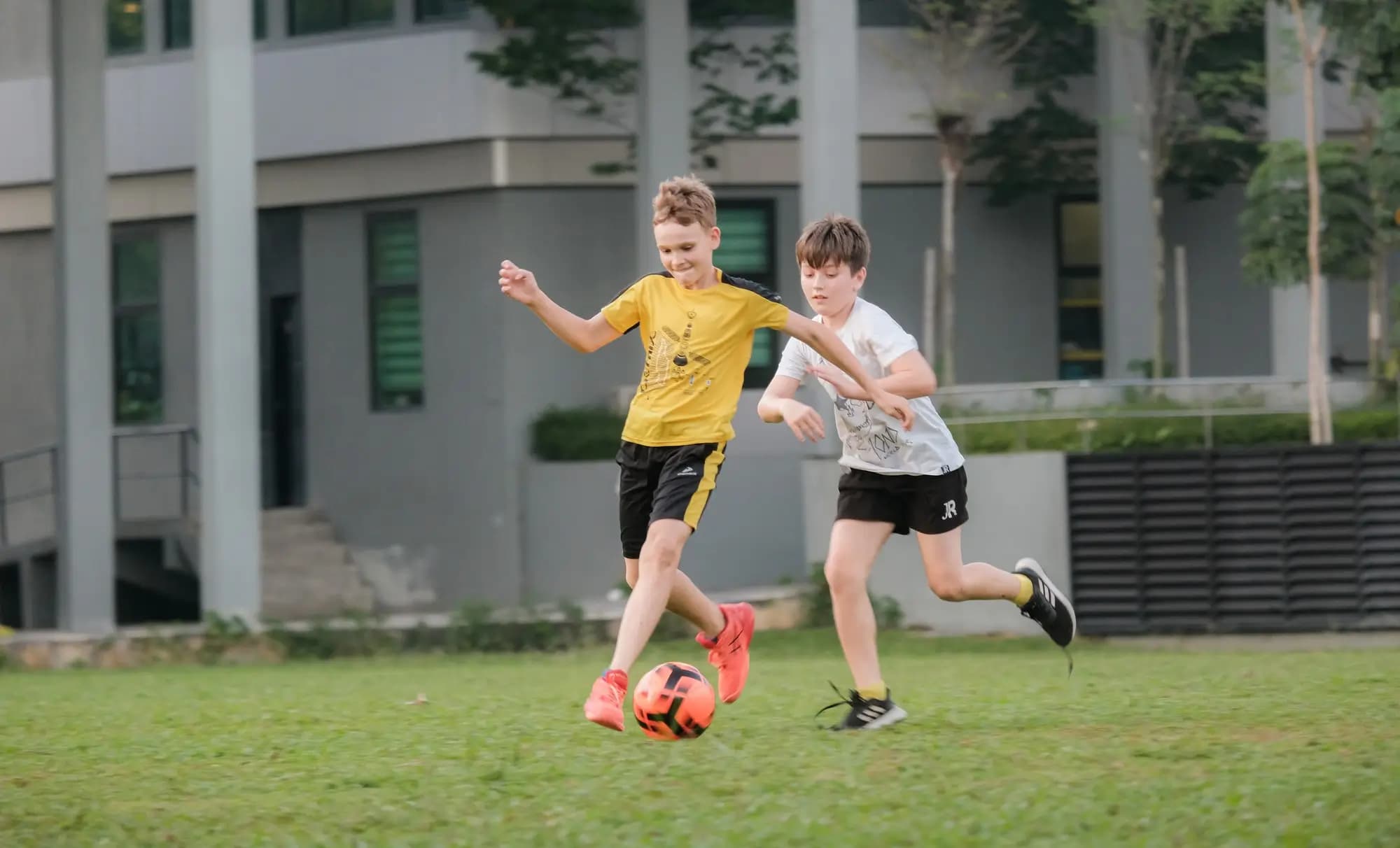 Football training sessions on the pitch