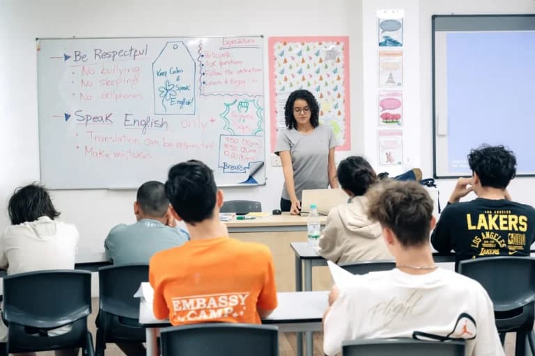 English teacher in class