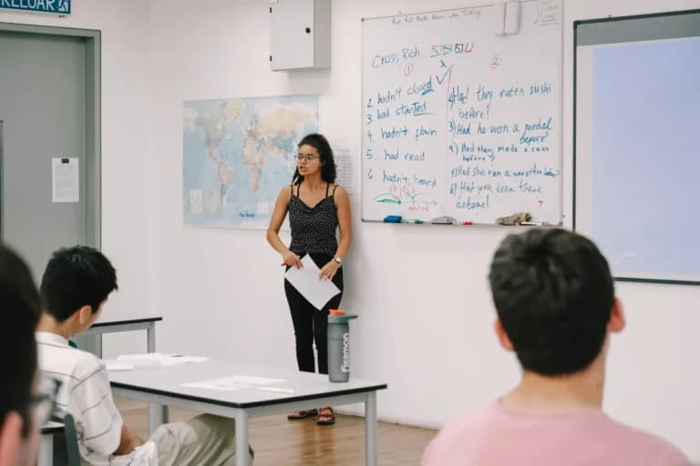 Native-speaking teacher in class